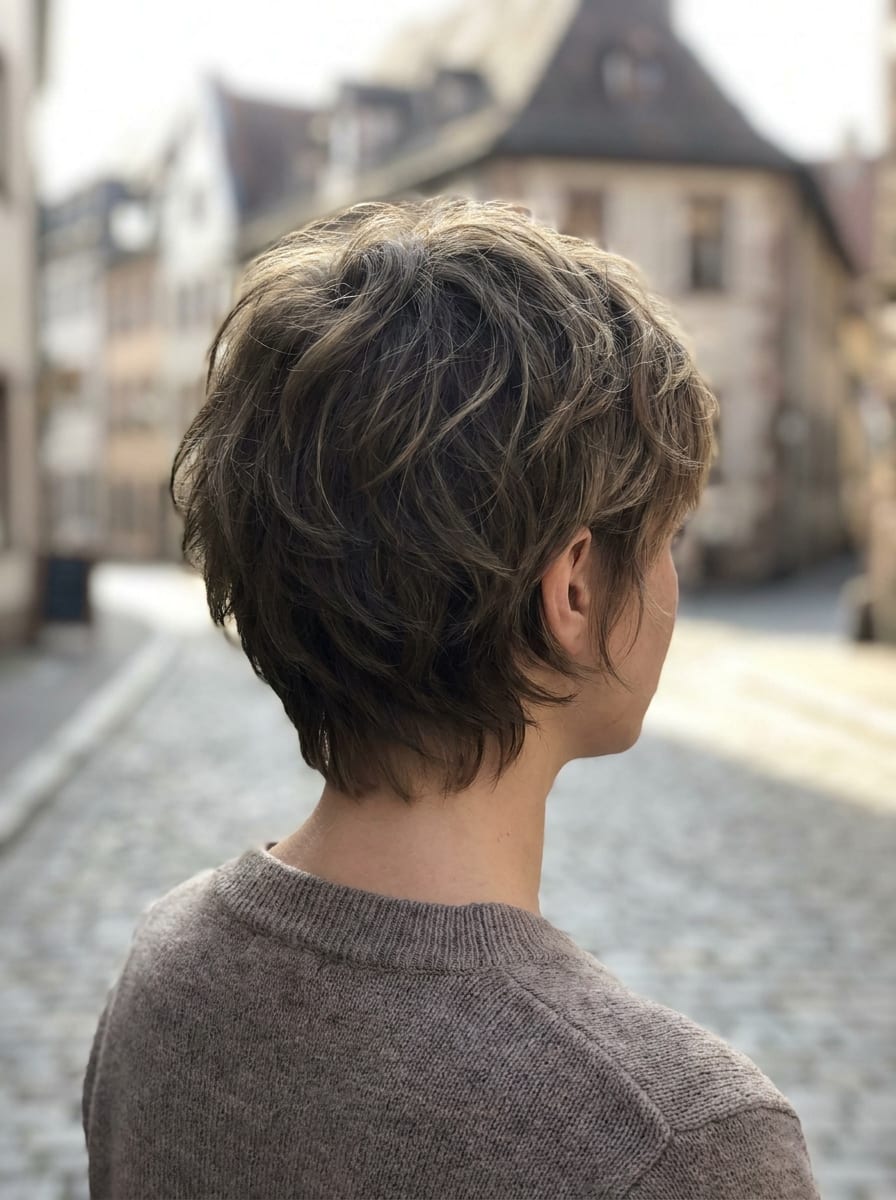 Bixie Cut von hinten - Kurzhaarfrisur von hinten